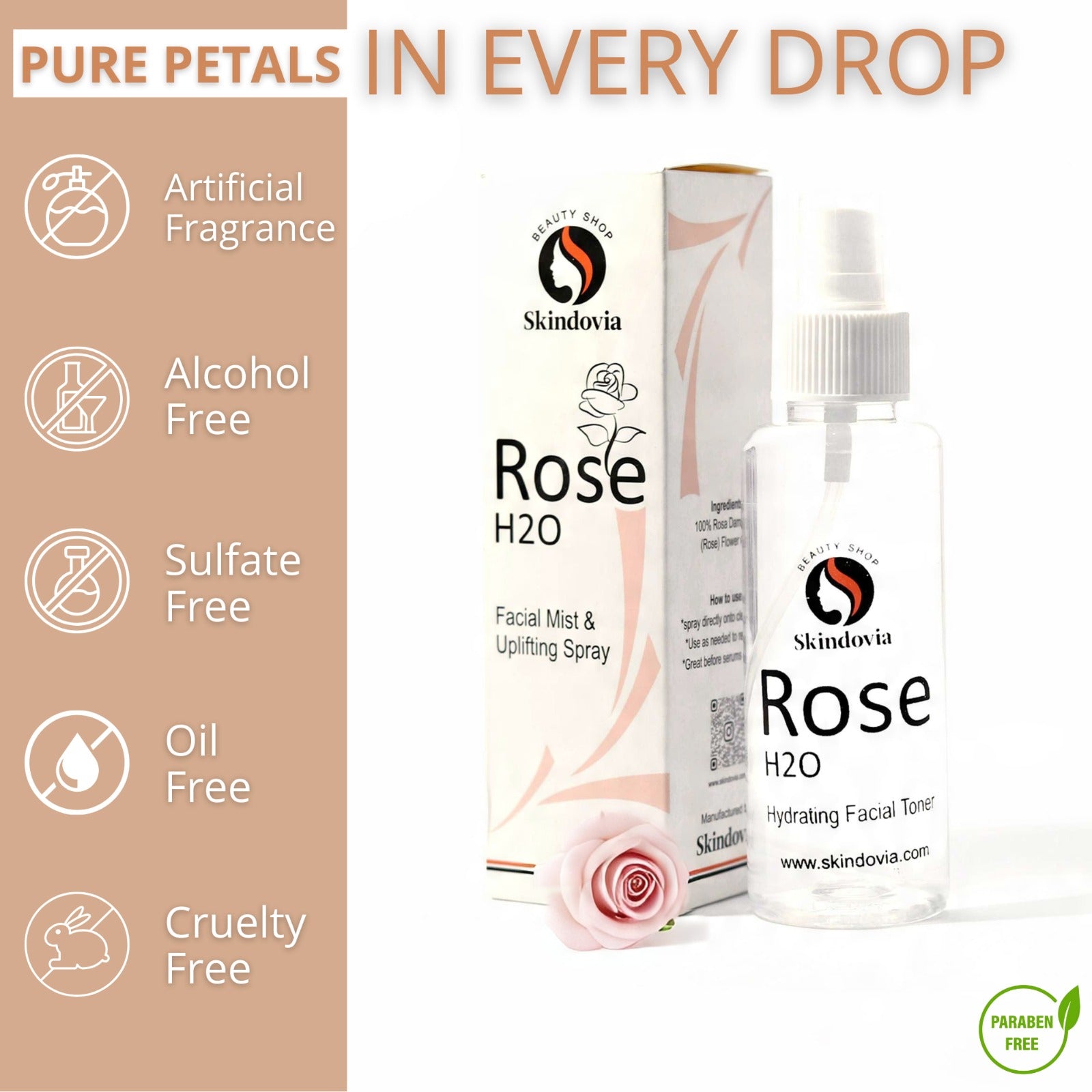 100% Pure Rose Water (120ml)